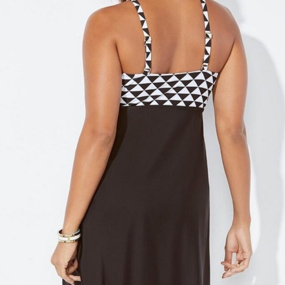 Swimsuits For All Retro Black & White Swimdress, 16 - Picture 4 of 6